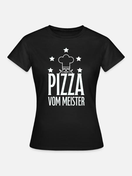 Pizza, Pizzbäcker, Meister - Frauen T-Shirt - Schwarz