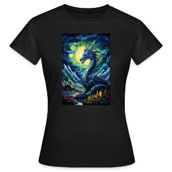 Drache - Frauen T-Shirt - Schwarz - Vorne - AI Model Female 172 dark (172cm)
