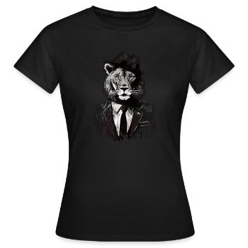 Lion Gangster - T-shirt Femme - noir - Devant - AI Model Female 172 dark (172cm)