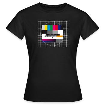 Test image television screen broadcast closing display - Women's T-Shirt - black - Front - AI Model Female 172 dark (172cm)