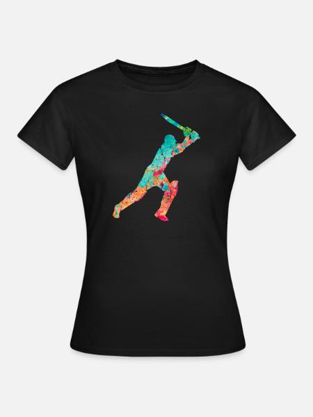 Cricket-Spieler in Popart - Frauen T-Shirt - Schwarz