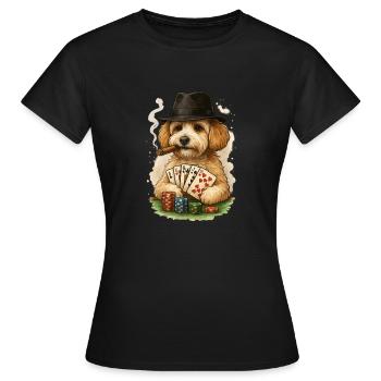 Poker Maltipoo – Quinte flush royale avec style - T-shirt Femme - noir - Devant - AI Model Female 172 dark (172cm)