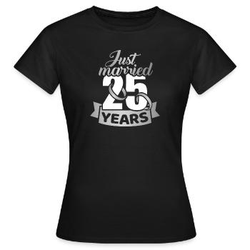 Anniversaire de mariage en argent - T-shirt Femme - noir - Devant - AI Model Female 172 dark (172cm)