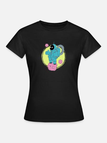 Der gute Astronaut läuft - Frauen T-Shirt - Schwarz