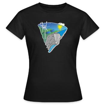 Protection solaire de l'énergie éolienne solaire Protection de l'environnement - T-shirt Femme - noir - Devant - AI Model Female 172 dark (172cm)