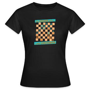 Le mouvement ORANGE ... et CHECKMATE - Canton - T-shirt Femme - noir - Devant - AI Model Female 172 dark (172cm)