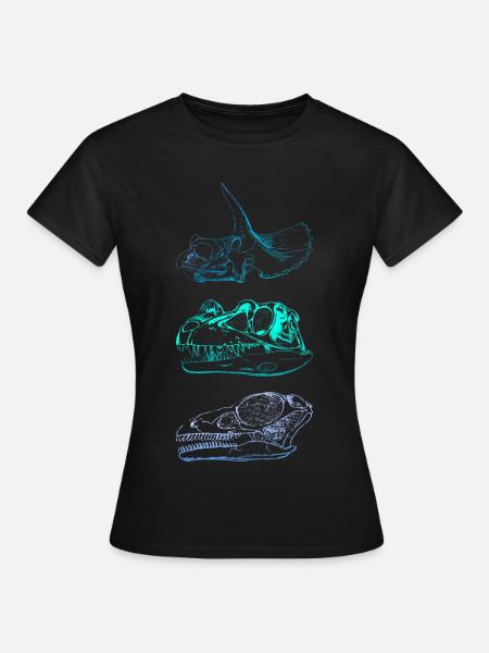 Dinosaurier-Schädel - Frauen T-Shirt - Schwarz