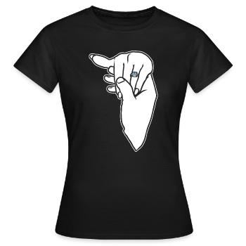 Verlobungs-Ehering-Hand - Frauen T-Shirt - Schwarz - Vorne - AI Model Female 172 dark (172cm)