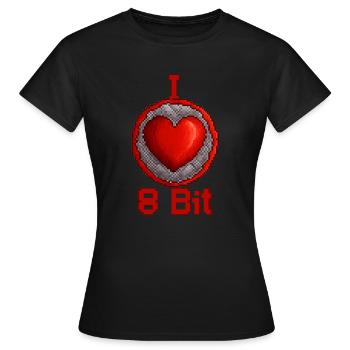 I love 8bit - Frauen T-Shirt - Schwarz - Vorne - AI Model Female 172 dark (172cm)