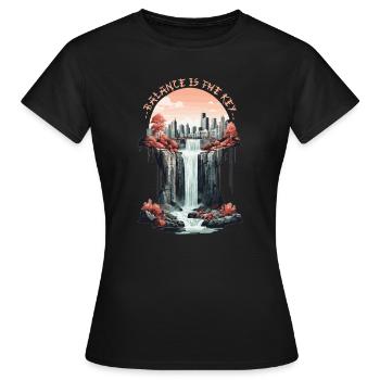 Balance is key - Women's T-Shirt - black - Front - AI Model Female 172 dark (172cm)