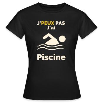 Ich kann kein Schwimmbad haben - Frauen T-Shirt - Schwarz - Vorne - AI Model Female 172 dark (172cm)