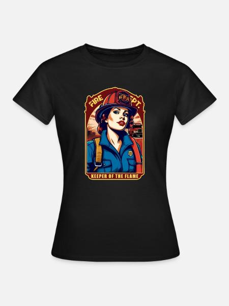 Feuerwehrfrau - Frauen T-Shirt - Schwarz