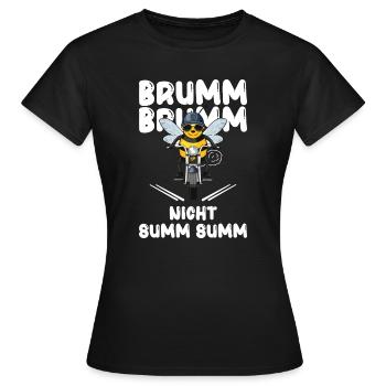Biene Motorrad brumm brumm nicht summ summ weiß - Frauen T-Shirt - Schwarz - Vorne - AI Model Female 172 dark (172cm)