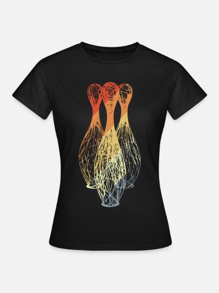 Bowling Pins Skizze - Frauen T-Shirt - Schwarz