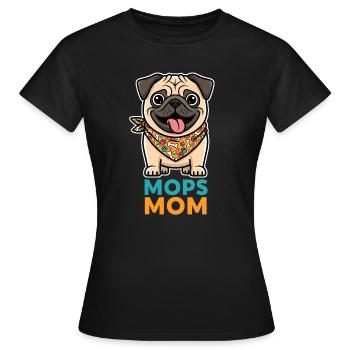 Maman carlin qui rigole Cadeau coloré Propriétaire de carlin - T-shirt Femme - noir - Devant - AI Model Female 172 dark (172cm)