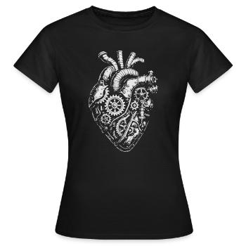 Steampunk Heart Getriebe - Frauen T-Shirt - Schwarz - Vorne - AI Model Female 172 dark (172cm)