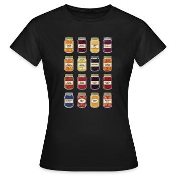 Confiture dans un bocal - T-shirt Femme - noir - Devant - AI Model Female 172 dark (172cm)