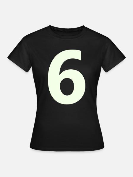 6- - Frauen T-Shirt - Schwarz
