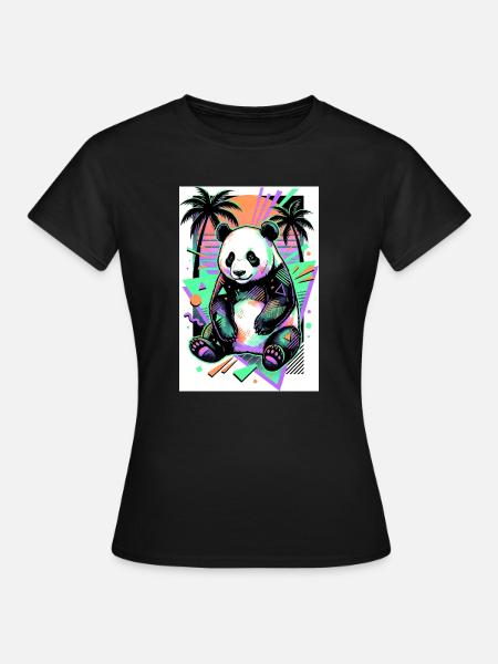 Panda - Frauen T-Shirt - Schwarz