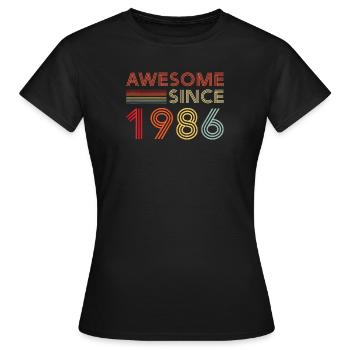 1986 Vintage-Retro-Geburtstagsgeschenk - Frauen T-Shirt - Schwarz - Vorne - AI Model Female 172 dark (172cm)