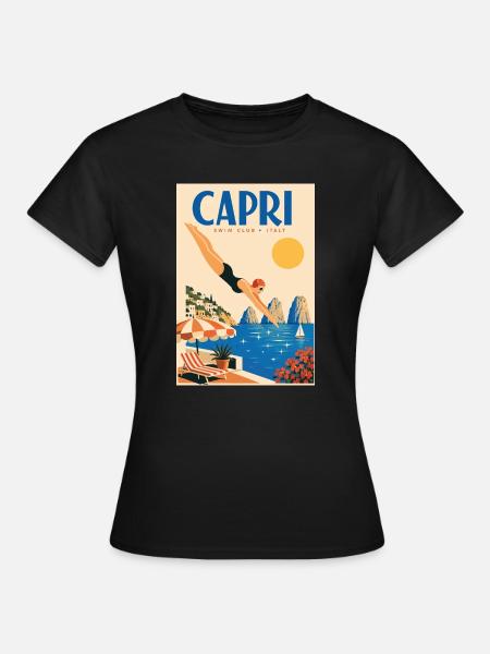 Capri in Italien entdecken – Mittelmeerinsel - Frauen T-Shirt - Schwarz
