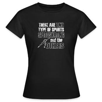 speed Skating - Women's T-Shirt - black - Front - AI Model Female 172 dark (172cm)
