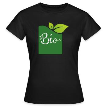 bio - Women's T-Shirt - black - Front - AI Model Female 172 dark (172cm)