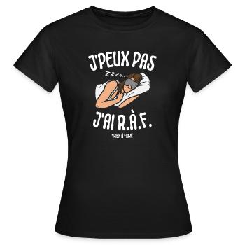 J'peux pas j'ai rien à faire - T-shirt Femme - noir - Devant - AI Model Female 172 dark (172cm)