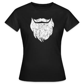 Beard mustache hipster whiskers - Women's T-Shirt - black - Front - AI Model Female 172 dark (172cm)