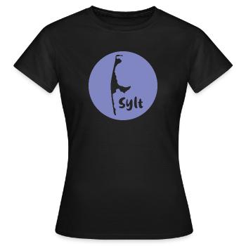 sylt ,bleu, île, logo, cercle - T-shirt Femme - noir - Devant - AI Model Female 172 dark (172cm)