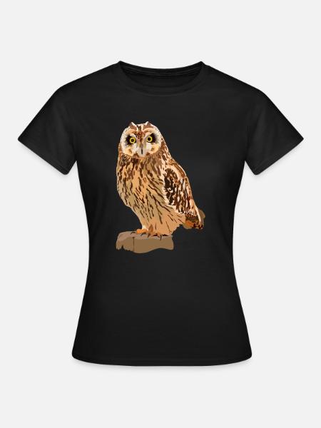Sumpfohreule - Frauen T-Shirt - Schwarz