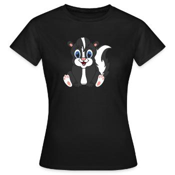 Stinktier - Frauen T-Shirt - Schwarz - Vorne - AI Model Female 172 dark (172cm)