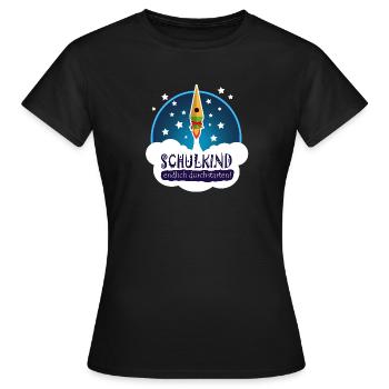 Zuckertüte Rakete - Frauen T-Shirt - Schwarz - Vorne - AI Model Female 172 dark (172cm)