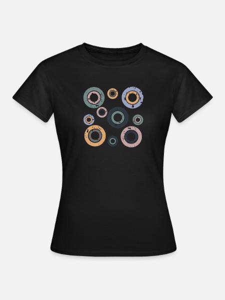 Kreise retro - Frauen T-Shirt - Schwarz