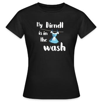 Mon Dirndl est dans le Wash bavarois - T-shirt Femme - noir - Devant - AI Model Female 172 dark (172cm)