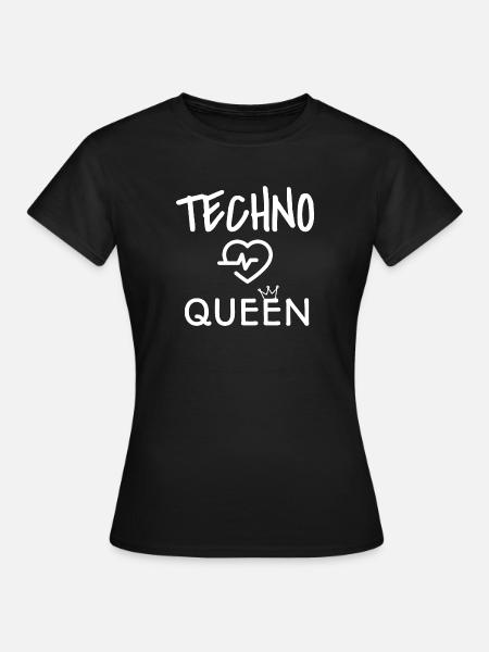 Techno Koenigin Techno Maedchen Lova Techno - Frauen T-Shirt - Schwarz