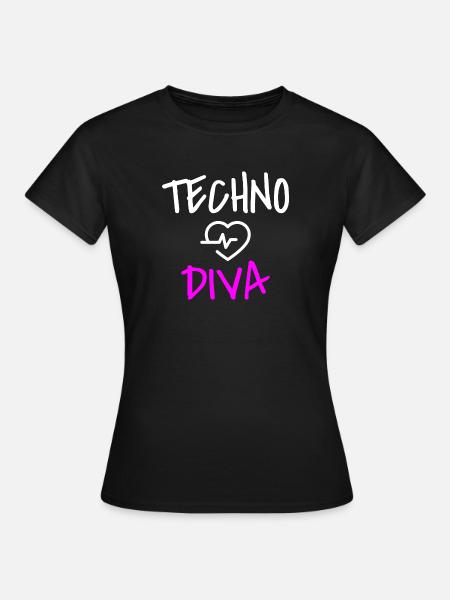 Techno Love Techno Passion - Frauen T-Shirt - Schwarz