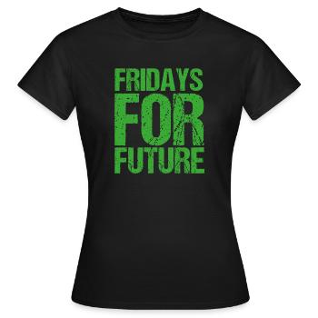 Fridays For Future - Women's T-Shirt - black - Front - AI Model Female 172 dark (172cm)