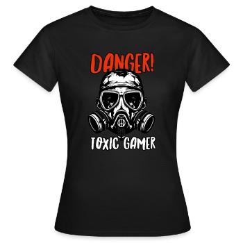 Danger Joueur toxique ! - T-shirt Femme - noir - Devant - AI Model Female 172 dark (172cm)