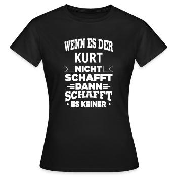 KURT - Frauen T-Shirt - Schwarz - Vorne - AI Model Female 172 dark (172cm)
