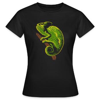 Chamäleon Reptil - Frauen T-Shirt - Schwarz - Vorne - AI Model Female 172 dark (172cm)