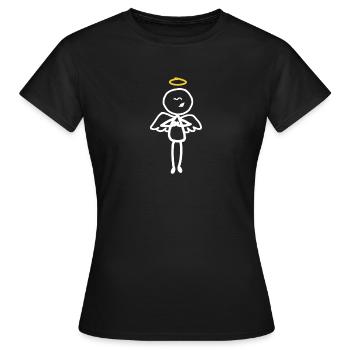 Ange ange gardien petit ange dieu la religion diable - T-shirt Femme - noir - Devant - AI Model Female 172 dark (172cm)