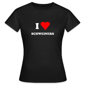 J'aime Schweiners (porc rôti) - T-shirt Femme - noir - Devant - AI Model Female 172 dark (172cm)