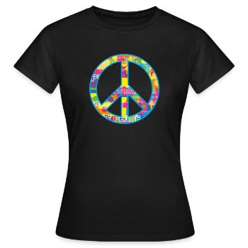 Peace / peace symbol - Women's T-Shirt - black - Front - AI Model Female 172 dark (172cm)