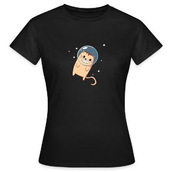 Cat - Outer Space - Kitten - Outer Space - Women's T-Shirt - black - Front - AI Model Female 172 dark (172cm)