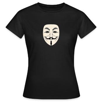 Anonymous Maske - Frauen T-Shirt - Schwarz - Vorne - AI Model Female 172 dark (172cm)