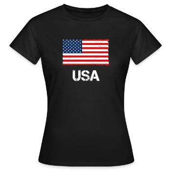 États-Unis - T-shirt Femme - noir - Devant - AI Model Female 172 dark (172cm)