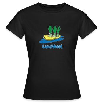 Leek Boat Leek Inflatable Funny Gift Idea - Women's T-Shirt - black - Front - AI Model Female 172 dark (172cm)