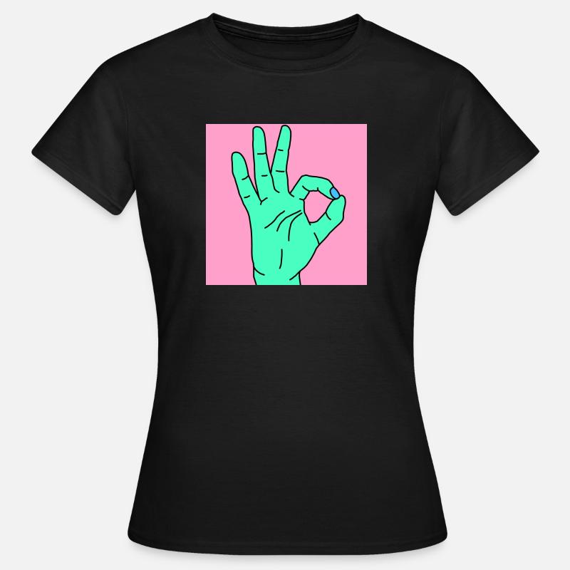 okay rosa - Frauen T-Shirt - Schwarz