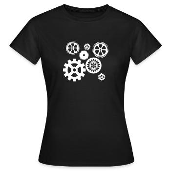 Zahnräder - Frauen T-Shirt - Schwarz - Vorne - AI Model Female 172 dark (172cm)